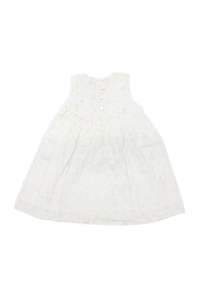 Moon Paris Girls Sleeveless Crew Neck Metallic Speckled Dress White Size 4