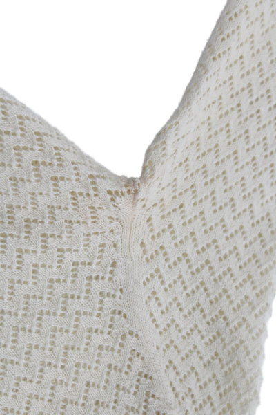 Bonpoint Girls Button Front Crew Neck Open Knit Cardigan Sweater White Size 3T