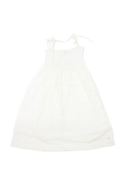 Tocoto Girls Spaghetti Strap Square Neck Smocked Lace Dress White Size 6