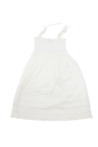 Tocoto Girls Spaghetti Strap Square Neck Smocked Lace Dress White Size 6