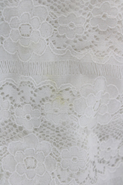 Tocoto Girls Spaghetti Strap Square Neck Smocked Lace Dress White Size 6