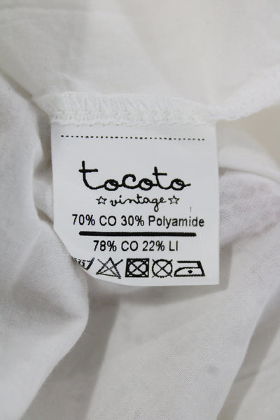 Tocoto Girls Spaghetti Strap Square Neck Smocked Lace Dress White Size 6