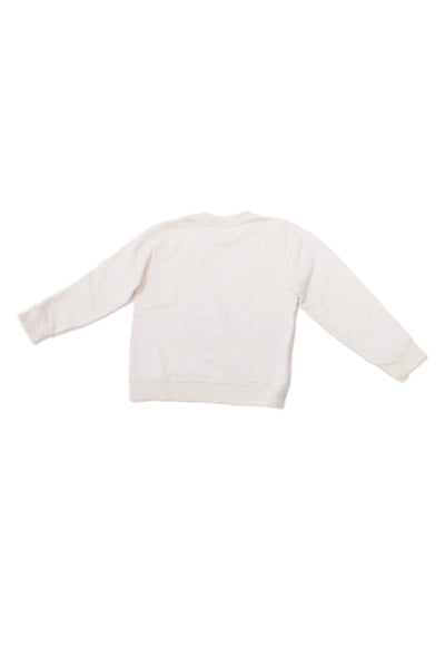 Bonpoint Girls Pullover Crew Neck Cherry Logo Sweater White Pink Cotton Size 8