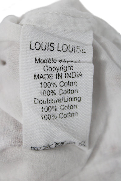 Louis Louise Girls Short Sleeve Lace Trim Keyhole Floral Dress White Size 3T