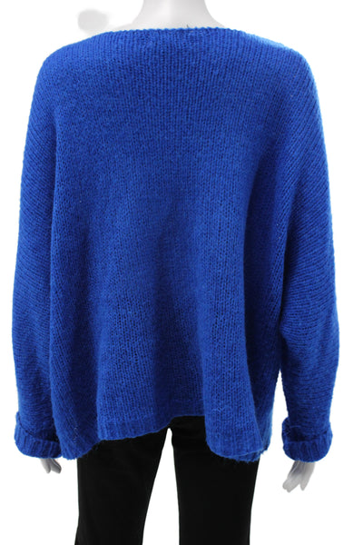 Elan Unisex Blue Rock V-Neck Pullover Sweater Long Sleeve Size M