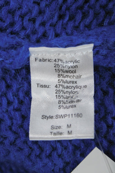 Elan Unisex Blue Rock V-Neck Pullover Sweater Long Sleeve Size M