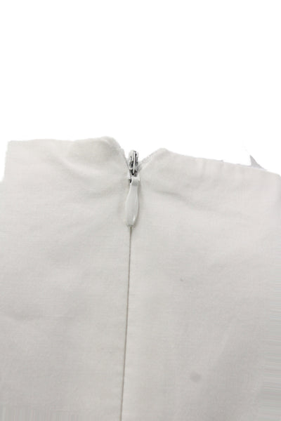 Wayf Womens Maxi Dress White Round Neck Short Sleeve Size XS