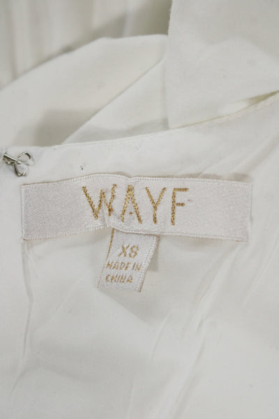 Wayf Womens Maxi Dress White Round Neck Short Sleeve Size XS