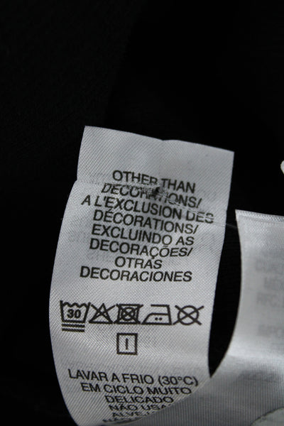 Lacoste Mens Sweatshirt Mock Neck Zip Black Cotton Polyester Long Sleeve Size S