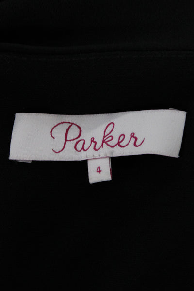 Parker Womens Jumpsuit Black Sleeveless Round Neck Polyester Size 4
