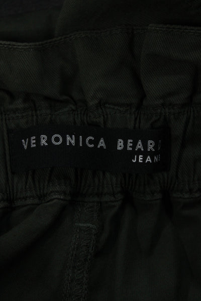 Veronica Beard Women Paperbag Jogger Pants Green Cotton High Rise Size 25