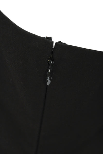 Parker Women Fit & Flare Tank Dress Black V Neck Sleeveless Zip Size S