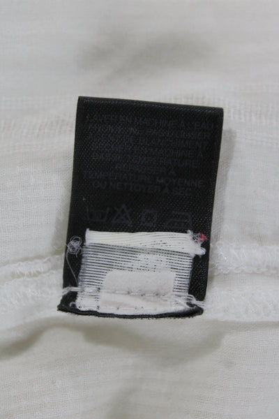 Marc By Marc Jacobs Women White Cotton Collared Button Up Blouse Size 6