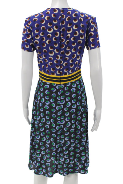 Stella McCartney Womens Fit & Flare T-Shirt Dress Blue Floral Silk Size S