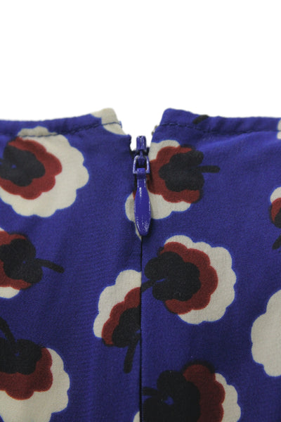 Stella McCartney Womens Fit & Flare T-Shirt Dress Blue Floral Silk Size S