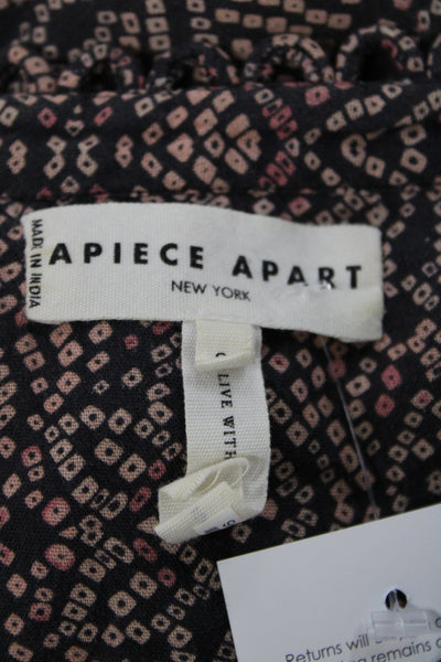 Apiece Apart Womens Maxi Shirt Dress Black Short Sleeve Boho Size 2