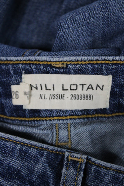 Nili Lotan Women Wide-Leg Blue Jeans Size 26