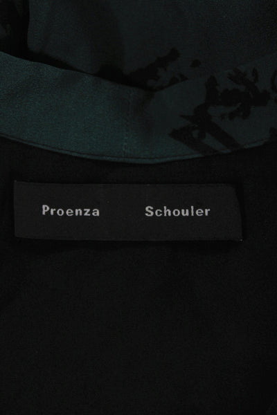 Proenza Schouler Women Floral Silk Long Sleeve Button Blouse Size 2