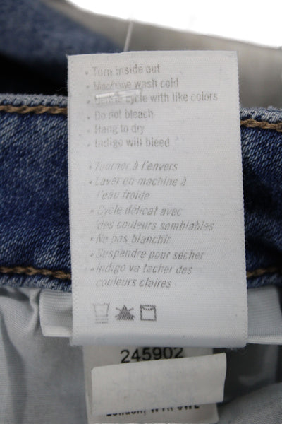 Paige Womens Cropped Flared High Rise Jeans Light Blue Size 27