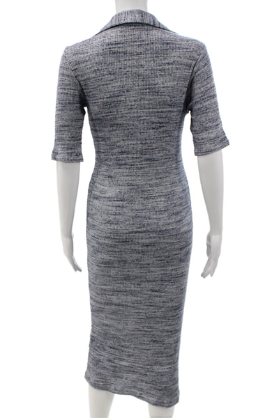 Stateside Womens Bodycon Sweater Dress Gray V-Neck 3/4 Sleeve Maxi Size S