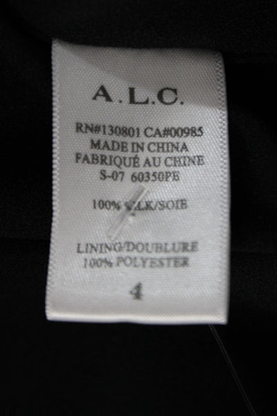 A.L.C. Women Shirt Dress White Silk V-Neck Sleeveless Knee Length Size 4