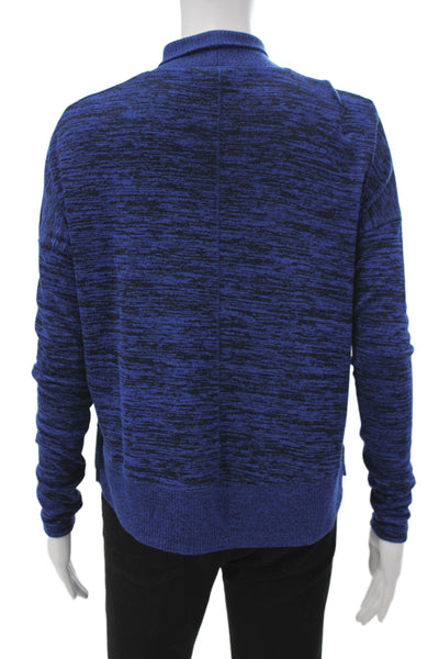 Rag & Bone Unisex Pullover Striped Mock Neck Wool Sweater Blue Size XS