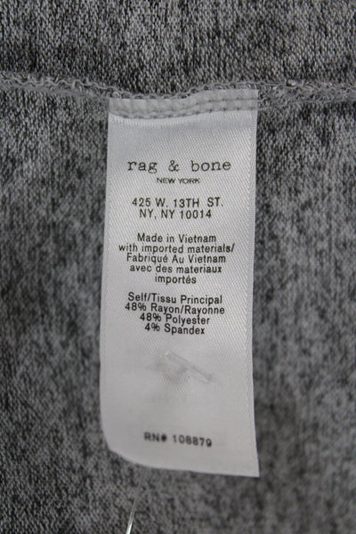 Rag & Bone Jean Womens Basic Top Gray Cotton Blend V Neck Long Sleeve Size 2XS