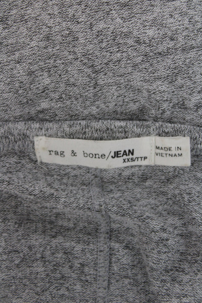 Rag & Bone Jean Womens Basic Top Gray Cotton Blend V Neck Long Sleeve Size 2XS