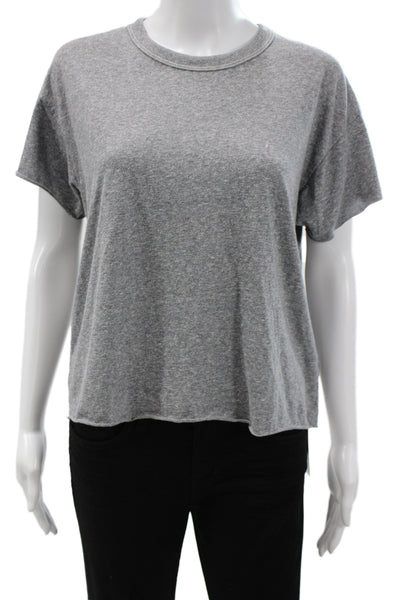 Rag & Bone Jean Womens Basic Top Gray Cotton Blend V Neck Long Sleeve Size 2XS