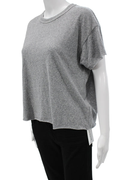 Rag & Bone Jean Womens Basic Top Gray Cotton Blend V Neck Long Sleeve Size 2XS