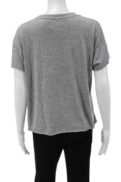 Rag & Bone Jean Womens Basic Top Gray Cotton Blend V Neck Long Sleeve Size 2XS