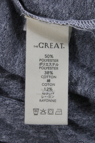 The Great Women Basic Jersey Gray Crew Neck Short Sleeve T-Shirt Size 0