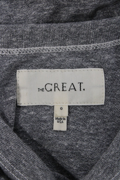 The Great Women Basic Jersey Gray Crew Neck Short Sleeve T-Shirt Size 0