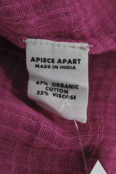 Apiece Apart Womens Pink Camisole Blouse Short Sleeve Drawstring Boho Size S