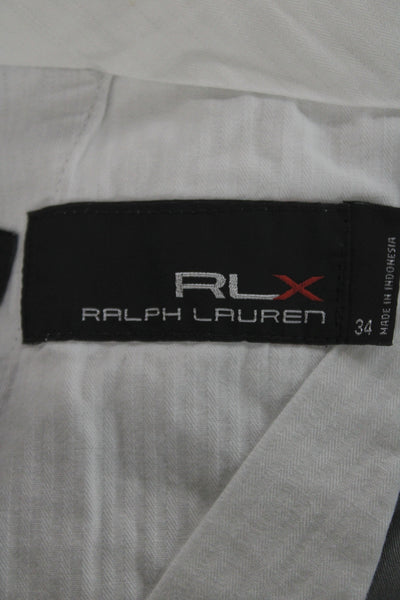 RLX Ralph Lauren Mens Chino Shorts Gray Polyester Size 34