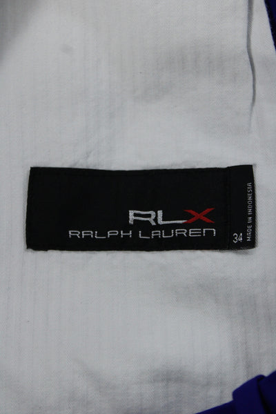 RLX Ralph Lauren Mens Chino Shorts Blue Polyester Size 34