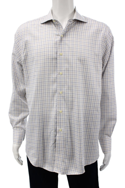 Brooks Brothers Mens Point Collar White Cotton Dress Shirt Size 16