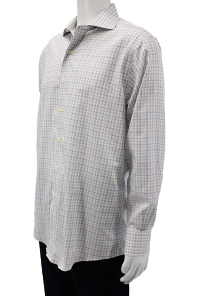 Brooks Brothers Mens Point Collar White Cotton Dress Shirt Size 16