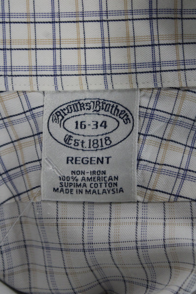 Brooks Brothers Mens Point Collar White Cotton Dress Shirt Size 16