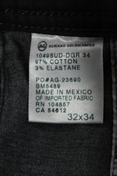 AG Adriano Goldschmied Mens Chino Pants Black Button Fly Size 32