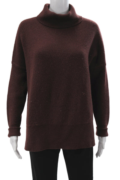 Kokun Unisex Pullover Cashmere Turtleneck Long Sleeve Brown Sweaters Size M