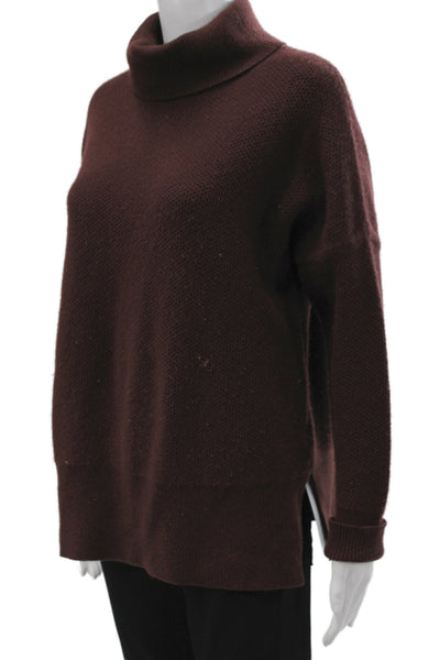 Kokun Unisex Pullover Cashmere Turtleneck Long Sleeve Brown Sweaters Size M
