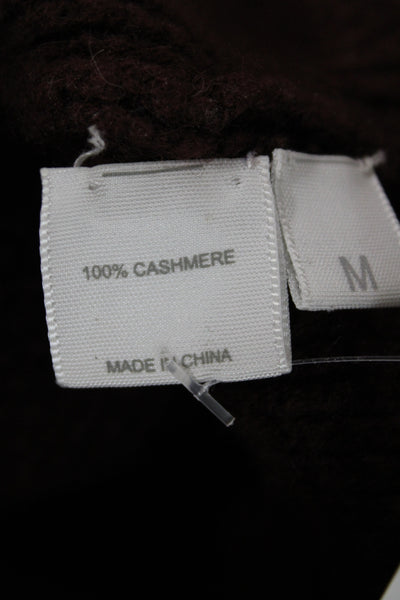 Kokun Unisex Pullover Cashmere Turtleneck Long Sleeve Brown Sweaters Size M