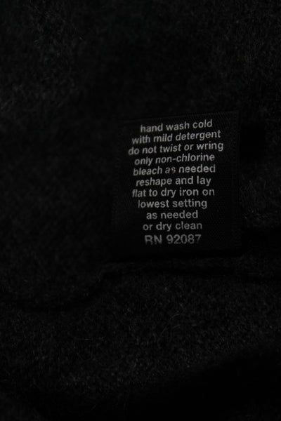 Black Saks Fifth Avenue Unisex Dark Gray Wool Fair Isle Henley Size M