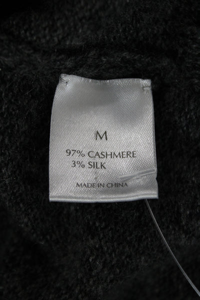 Tse Unisex V-Neck Cashmere Silk Pullover Sweater Dark Gray Long Sleeve Size M