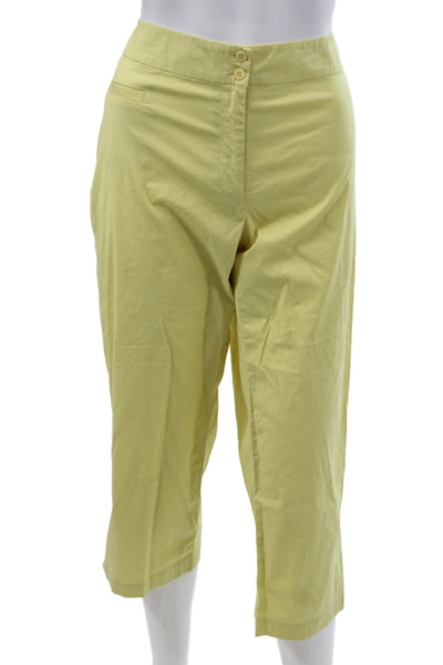 Eileen Fisher Women Yellow Cotton Capri Pants Size S