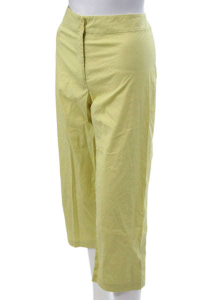 Eileen Fisher Women Yellow Cotton Capri Pants Size S