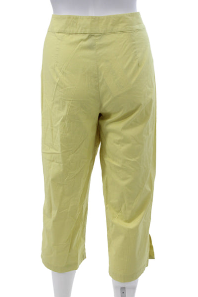 Eileen Fisher Women Yellow Cotton Capri Pants Size S
