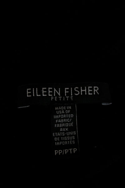 Eileen Fisher Women Black Short Sleeve Round Neck Jumpsuit Size PP