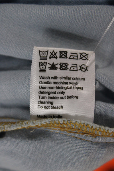 Me + Em Womens Shirt Dress Light Blue Cotton Maxi Button Size 4